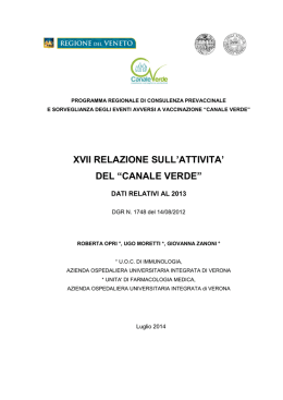 xvii relazione sull`attivita` del &ldquo;canale verde&rdquo;