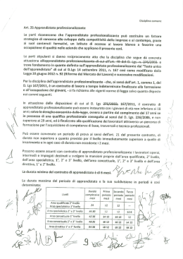 Art. 25 Apprendistato professionalizzante Le parti riconoscono che l