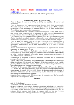 DM 31 marzo 2006: Disposizioni sul passaporto