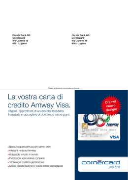 La vostra carta di credito Amway Visa.