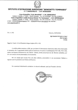 ISTITUTO D`ISTRUZIONE SUPERORE &ldquo;BENEDETTI