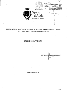 Studio di fattibilit&agrave; - Comune di Spino d`Adda