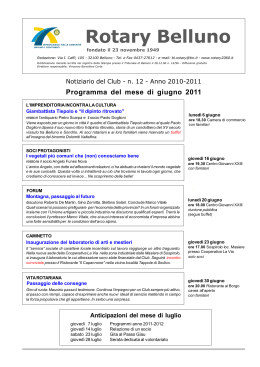 Programma del mese di giugno 2011