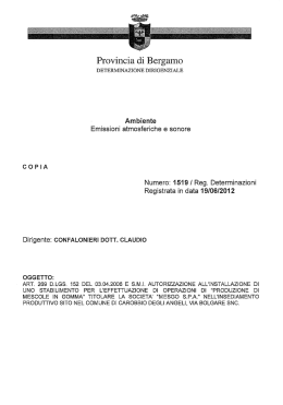 Determinazioni - Provincia di Bergamo