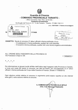 Scarica Bando - Ordine degli Ingegneri della Provincia di Taranto