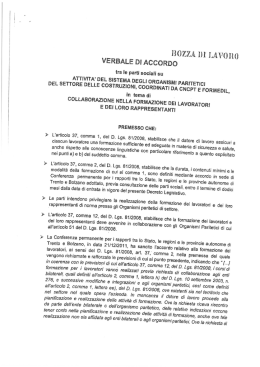 IZZJL III I AVOII (] VERBALE DI ACCORDO