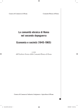 La comunit&agrave; ebraica di Roma nel secondo