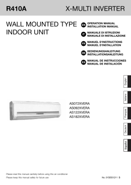 WALL MOUNTED TYPE INDOOR UNIT R410A X