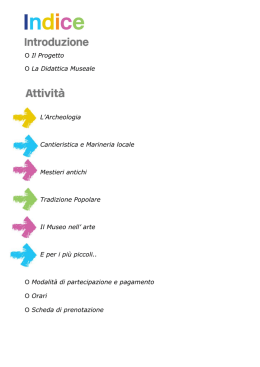 O Il Progetto O La Didattica Museale L`Archeologia Cantieristica e