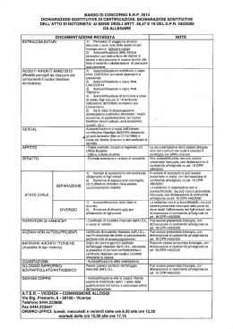 documentazione da allegare