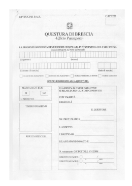 Modulo passaporto - Comune di Toscolano Maderno
