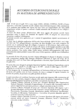 accordo in terconfe derale in materia di apprendistato