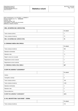 Statistica volumi - Polo Unificato Bolognese SBN