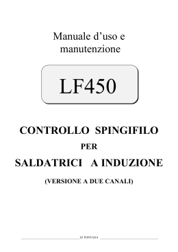 Manuale d`uso e - Elettromeccanica LF Fontana Engineering.