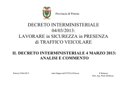 DECRETO INTERMINISTERIALE 04/03/2013