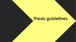 1. Assigning a Thesis
