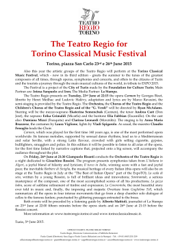 The Teatro Regio for Torino Classical Music Festival