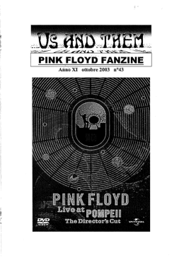 Page 1 PINK FLOYD FANZINE Ańn&ograve;XI Ottobre 2003 n&deg;43 Page 2