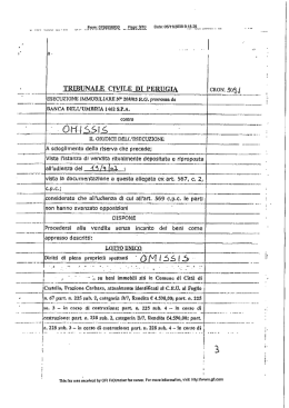 Ordinanza - Vendite Giudiziali