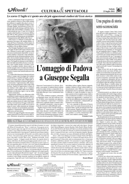 L`omaggio di Padova a Giuseppe Segalla