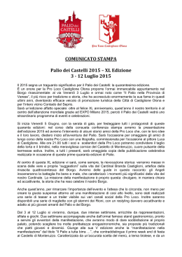 Comunicato Stampa - Pro Loco Castiglione Olona