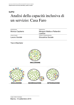 Analisi della capacità inclusiva di un servizio: Casa Faro