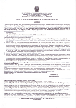 MINISTERO DEL LAVORO E DELLE POLITICHE SOCIALI