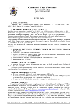 Bando gara trasporto - Sviluppo territoriale dei Nebrodi