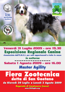 Programma mostra canina 2009 - Fiera Zootecnica detta di San