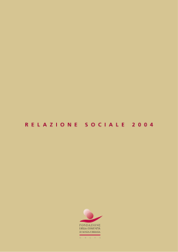Relazione sociale 2004 - Fondazione Monza e Brianza