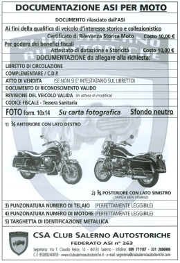 documentazione asi per moto