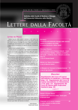 LETTERE 2004 09 - Facolt&agrave; di Medicina e Chirurgia