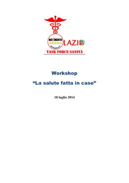 Workshop “La salute fatta in case”