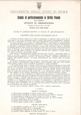 Manifesto della Scuola per l`anno accademico 1969-70