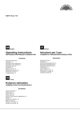 Operating Instructions Kullanım talimatları Istruzioni per l`uso
