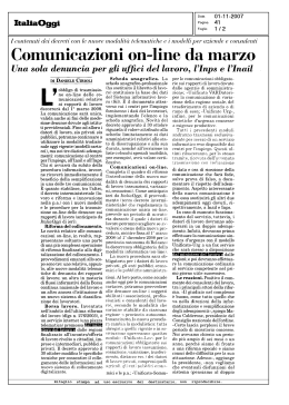 Comunicazioni on line da marzo