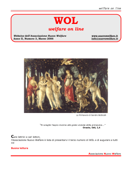 WOL / numero 3 - Associazione Nuovo Welfare