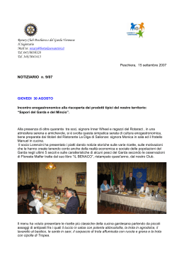 Rotary Club Peschiera e del Garda Veronese Il Segretario Mail to
