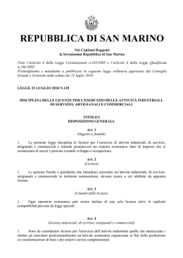 Legge sulla disciplina delle licenze per l