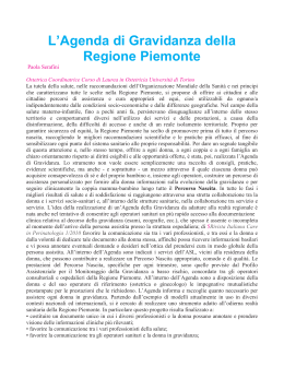 L`Agenda di Gravidanza della Regione Piemonte