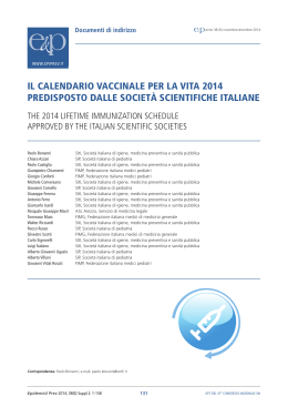 il calendario vaccinale per la vita 2014