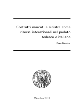 Costrutti marcati a sinistra come risorse interazionali nel parlato