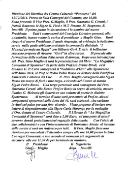 12/12/2014 Riunione di Direttivo
