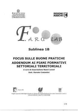 Addendum ai Piani Formativi Settoriali Territoriali