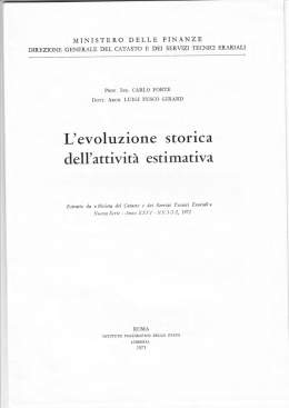 L`evoluzione storica dell`attivit&agrave; estimativa