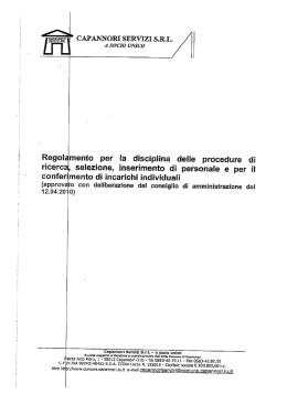 Regolamento per la disciplina delle procedure di ricerca, selezione