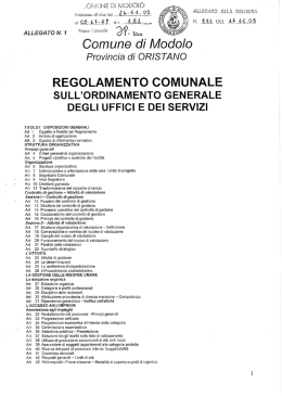 Regolamento comunale ordinamento generale degli uffici e dei servizi