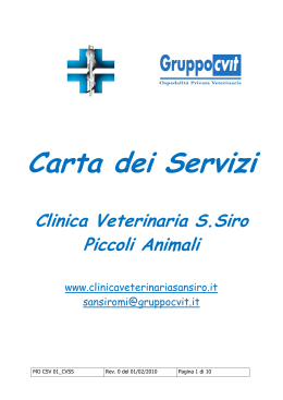Carta dei Servizi - Clinica Veterinaria S. Siro