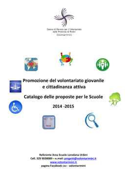 Catalogo Volontariato e Scuole 2014-2015