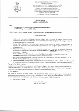 Informazioni sull`assegno di maternit&agrave;